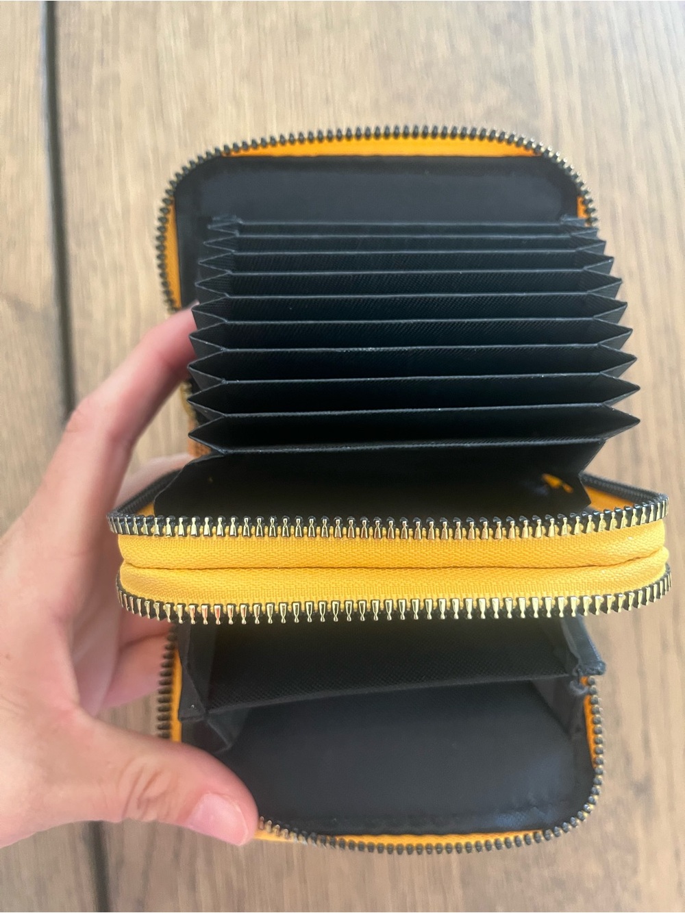 Compact Yellow Patterned Zip Wallet - Picture 3 of 3